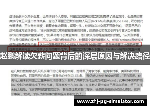 赵鹏解读欠薪问题背后的深层原因与解决路径 赵鹏解读欠薪问题背后的深层原因与解决路径